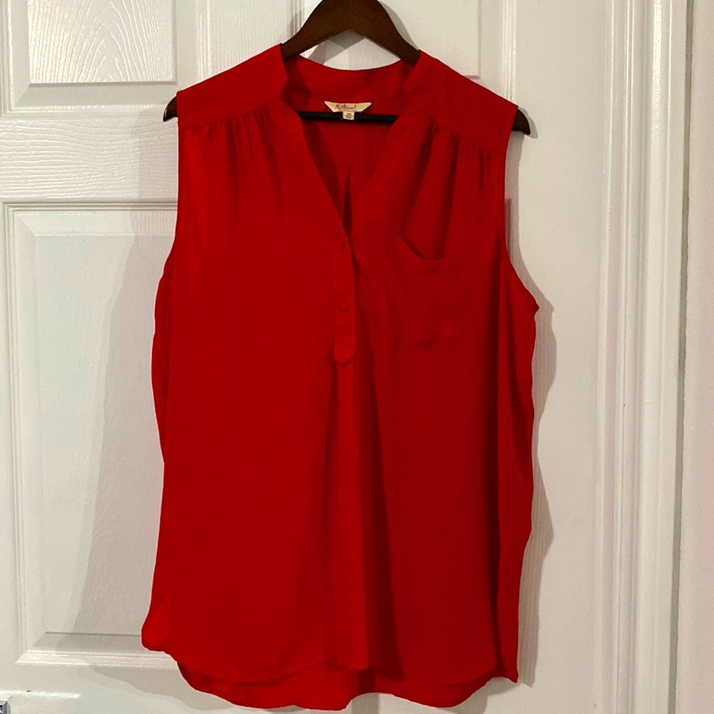 Myrtlewood of California Red Sleeveless Blouse